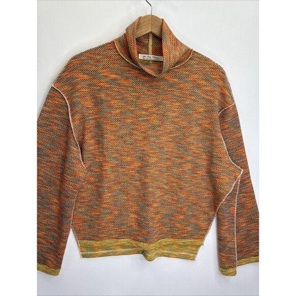 We the Free People Sunny Days Orange Multi Turtleneck Top Size Small - Picture 4 of 12